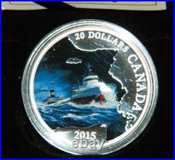 2015 Canada $20 Lost Ships In Canadian Waters S. S. Edmund Fitzgerald Silver Coin