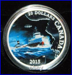2015 Canada $20 Lost Ships In Canadian Waters S. S. Edmund Fitzgerald Silver Coin