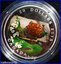 2015 Canada $20 Murano Venetian Glass Turtle 1oz Silver Proof Coin