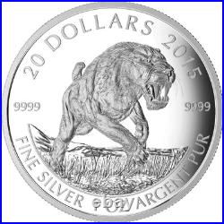 2015 Canada $20 Sabre-Tooth Cat, 1 oz Fine Silver Coin