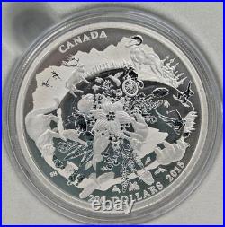 2015 Canada 2 troy oz 99.99% Silver $200 CAD Canadian Rugged Mountains OGP RCM