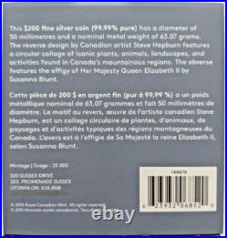 2015 Canada 2 troy oz 99.99% Silver $200 CAD Canadian Rugged Mountains OGP RCM