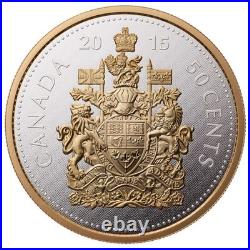 2015 Canada 50c Big Coin Series Coat of Arms 5 oz. Fine Silver Coin