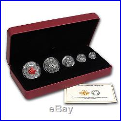 2015 Canada 5-Coin Reverse Proof Silver Maple Fractional Set SKU #85578