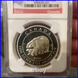 2015 Canada $5 Fine Silver 1 Oz Coin Polar Bear and Cub PF 70 NGC Ultra cameo 2015 Canada $5 Fine Silver 1 Oz Coin Polar Bear and Cub PF 70 NGC Ultra cameo