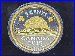 2015 Canada 5oz. 5-cent Big Coin Fine Silver