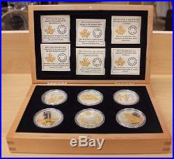 2015 Canada 6 x 1 oz Fine Silver Gold-Plated Coin set, Legacy of the Canadian