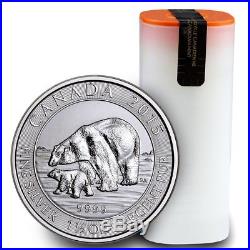 2015 Canada $8 1.5 Oz Silver Polar Bear and Cub (Roll of 15 Coins)