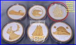 2015 Canada Big Coin Series 6-Coin 5 oz Silver Set with Error Gold Plated 50-Cent