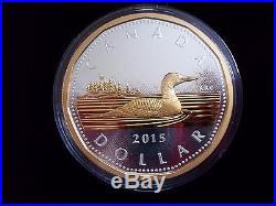 2015 Canada Big Coin Series 6x 5 oz Gold-Plated Silver Coins & Wooden Box