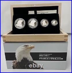 2015 Canada Fine Silver 4 Coin Bald Eagle Fractional Set #02-10