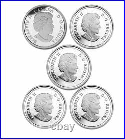 2015 Canada Great Lakes 5 x $20 pure silver coins w blue enamel gorgeous set