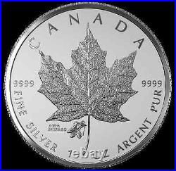 2015 Canada Maple Leaf Fine Silver Coin ANA Chicago Privy Mark & Violet