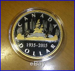 2015 Canada Renewed Silver Dollar Series Coin #1 Voyageur 2 oz. Gold-Plated Coin