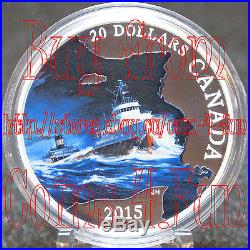 2015 Lost Ships in Canadian Waters S. S. Edmund Fitzgerald $20 Pure Silver Coin