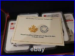 2015 NGC PF 70 Incuse Reverse Proof CANADA (5 Coin Set) Silver MAPLE LEAF $5