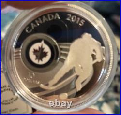 2015 RCM Canada $10 Winnipeg Jets Colored. 9999 Silver Coin Only