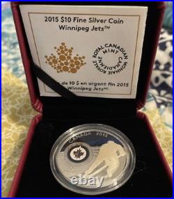 2015 RCM Canada $10 Winnipeg Jets Colored. 9999 Silver Coin Only