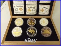 2015 RCM Canada 1oz Fine Silver Gold-Plated 6 Coin set Legacy of Canadian Nickel