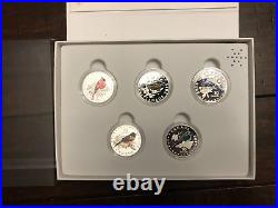 2015 Silver Coin Set Colourful Songbirds Of Canada MUSIC BOX KEEPS SKIPPING