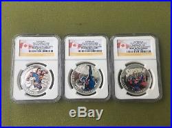 2015 Superman Iconic Comic Book Cover Art 3 Coin Proof Set $20 Silver NGC PF69