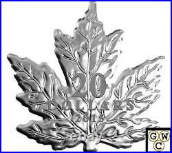 2015 The Canadian Maple Leaf Shaped Proof $20 Fine Silver 1oz Coin (17413)(OOAK)