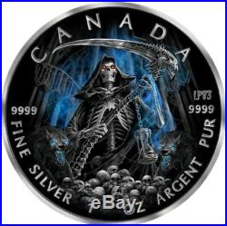 2016 1 Oz Silver $5 Maple Leaf APOCALYPSE GRIM REAPER 1 Coin