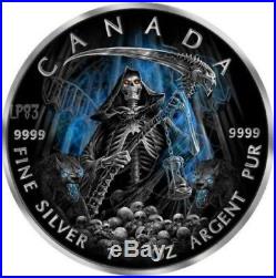 2016 1 Oz Silver $5 Maple Leaf APOCALYPSE GRIM REAPER 1 Coin