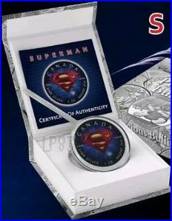 2016 1 Oz Silver Colorized BLUE Superman Coin WITH BOX AND COA