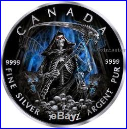2016 1 Oz Silver GRIM REAPER Death Maple Leaf Armageddon Coin