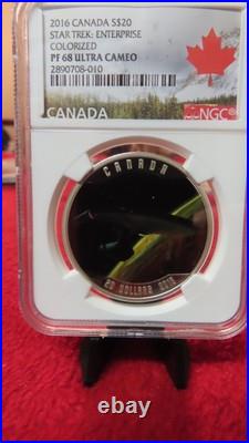 2016 1oz. 999 SILVER CANADA S$20 STAR TREK ENTERPRISE NGC PF 68