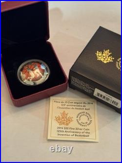 2016 1oz SILVER $25 CANADIAN COIN. 125TH ANNIV OF THE INVENTION OF BASKETBALL