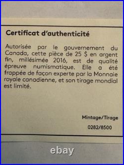 2016 1oz SILVER $25 CANADIAN COIN. 125TH ANNIV OF THE INVENTION OF BASKETBALL