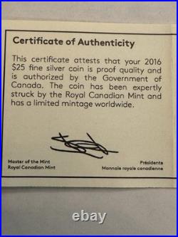 2016 1oz SILVER $25 CANADIAN COIN. 125TH ANNIV OF THE INVENTION OF BASKETBALL