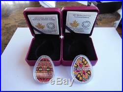 2016 & 2017 Canada Traditional Ukrainian Pysanka Silver Proof Easter Egg Coins