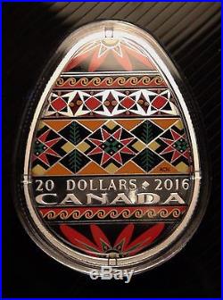 2016 & 2017 Canada Traditional Ukrainian Pysanka Silver Proof Egg Shaped Coins