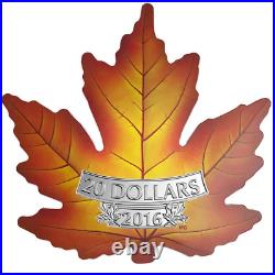 2016 $20 Canada's Colourful Maple Leaf Pure Silver Coin Royal Canadian Mint