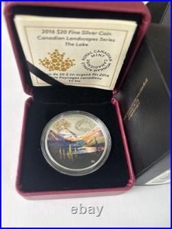 2016 $20 Canadian Landscape Series The Lake Pure Silver Coin