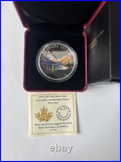2016 $20 Canadian Landscape Series The Lake Pure Silver Coin