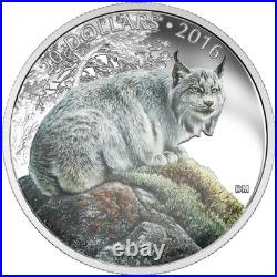 2016 $20 Majestic Animals II Commanding Canadian Lynx 1 oz Pure Silver Coin