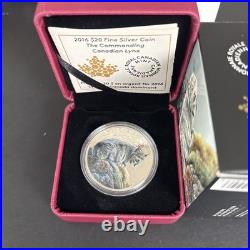 2016 $20 Majestic Animals II Commanding Canadian Lynx 1 oz Pure Silver Coin