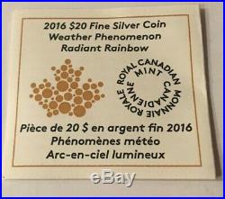 2016 $20 Weather Phenomenon Radiant Rainbow 1 oz. Silver Coin with Box & COA