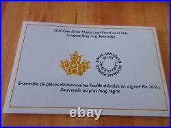2016 A HISTORIC REIGN Pure Silver Maple Fractional Coin Set RCM Canada