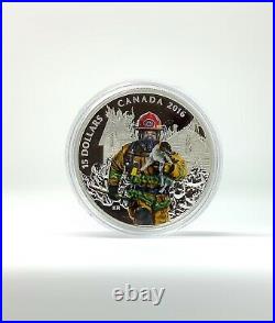 2016 CANADA 15$ 23,17gr Fine Silver Coloured NATIONAL HEROES 4-COIN Set COA
