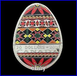 2016 CANADA 20$ 1oz Fine Silver Coloured Coin Traditional PYSANKA