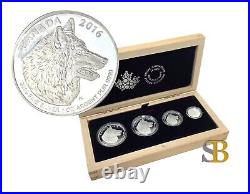 2016 CANADA Fine Silver FRACTIONAL 4-Coin Set THE WOLF