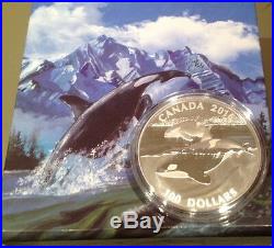 2016 Canada $100 for $100 The Orca 0.9999 Fine Silver Coin