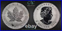 2016 Canada 1 oz. 9999 Fine Silver Reverse Proof Maple Leaf CAC SP68 Panda Privy