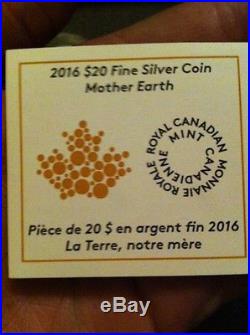 2016 Canada $20 Fine Silver Coin Mother Earth (#2836/#7000)