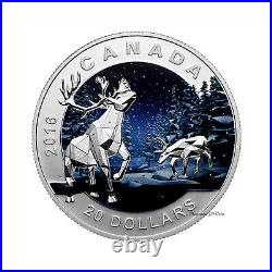 2016 Canada $20 Geometry In Art (The Caribou) 99.99% Fine Silver Coin